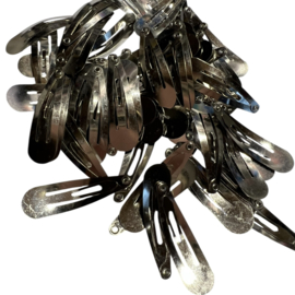B-keus klik-klak haarspeldjes zilver 4 cm, 65 stuks