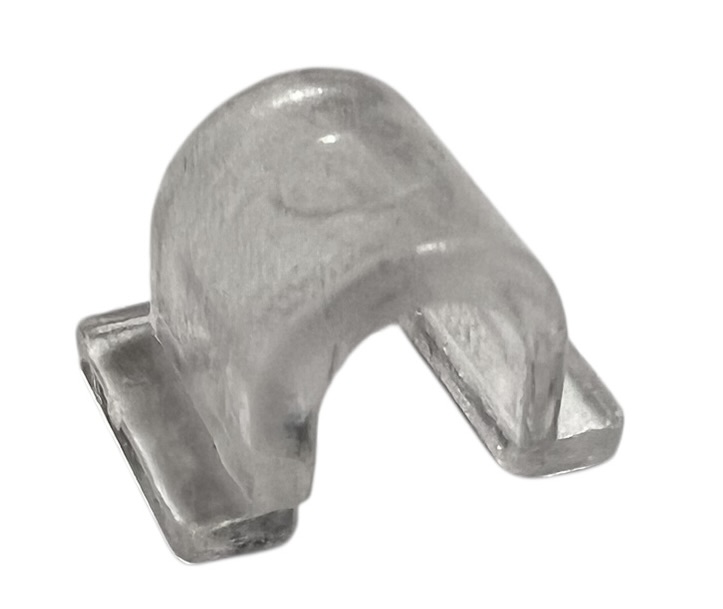 Flatback bevestiging voor aan haarelastiekje transparant 10x12 mm (voor 6 mm elastiekje) , per stuk