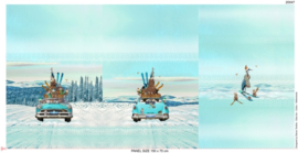 French terry panel digitale tricot: Winterish  75x150 cm Stenzo