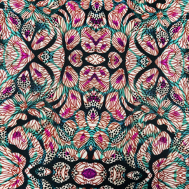 Viscose (geweven): flowers all over (Stenzo), per 25cm