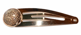 Klik-klak haarspeldje light gold 5,5 cm met 12 mm cabochon setting