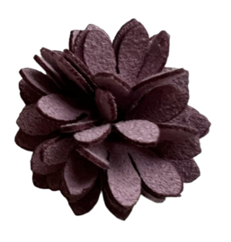 Imitatie leren bloemetje 25mm, lavendel