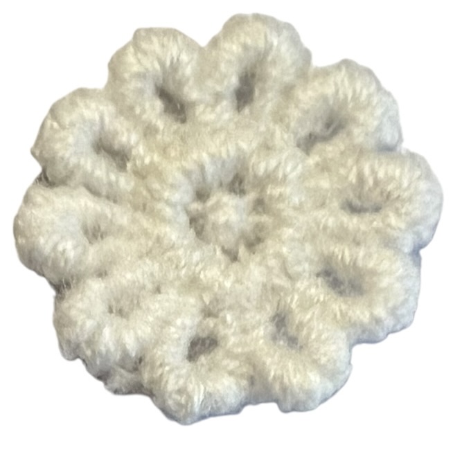 Bloemetje 16mm geborduurd wit