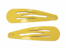 Klik-klak haarspeldje geel  5 cm, per stuk