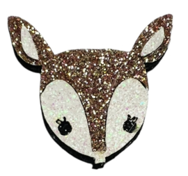 Applicatie vilt: glitter hert rosé-goud 30x27 mm