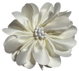 Stoffen bloem 5 cm crème
