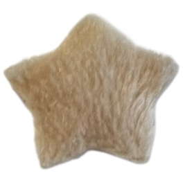 Applicatie sterretje pluche beige 18 mm
