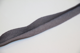 Elastische biaisband jacquard met schulprandje (vouwkant) grijs 10mm per 0,5 meter