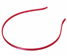 Haarband 5 mm RVS, fuchsia satijn bekleed