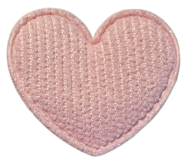 Applicatie hart rib lichtroze 35mm, per stuk