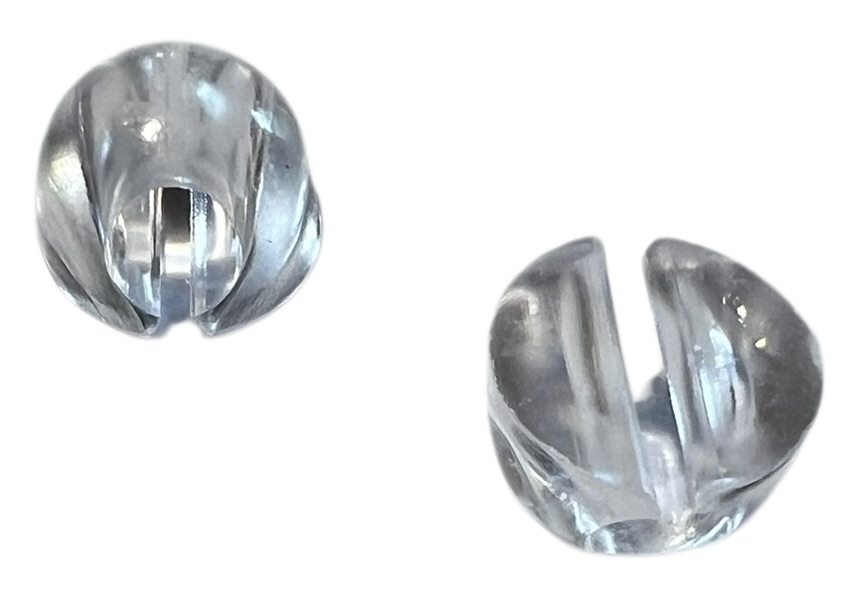 9 mm doorzichtige bevestiging  haarelastiekje met opening 3,5 mm
