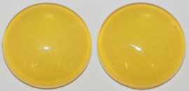 Glas flatback cabochon 12mm geel per 2 stuks