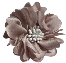 Stoffen bloem 5 cm lichtbeige