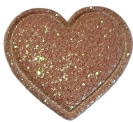 Hartje glitters 22x20 mm zalm