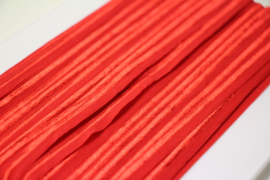 Elastisch paspelband glans/mat brandweerrood per 0,5 meter