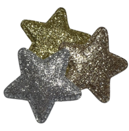 Applicatie glitter ster 48 mm, goud