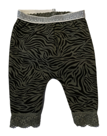 Legging/ broekje babyborn pop 43 cm: zebra groen/zwart