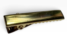 Alligator haarspeldje rechthoek goud 30 x 8 mm, 10 stuks