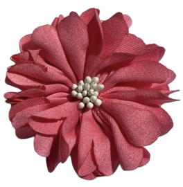 Stoffen bloem 5 cm koraal