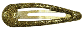 Klik klak haarspeldje glitter goud 5cm, per stuk
