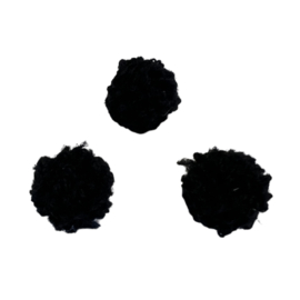 Pom pom 15 mm zwart