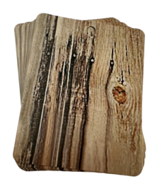 Kaartjes voor haarspeldjes houtlook 70x90 mm, per 10 stuks