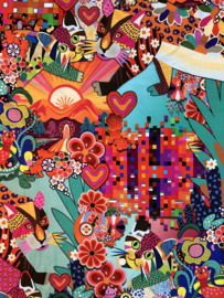 Panel digitale tricot: Colorful cats 120x150 cm Stenzo