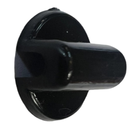 (Flatback) bevestiging voor aan haarelastiekje zwart 14mm (voor 4 mm elastiek) , per stuk