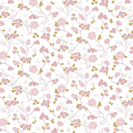 Poplin GOTS: romantic flowers, per 25 cm