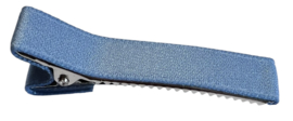 Alligator haarclipje 50x10 mm met stof bekleed; blauw