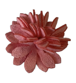 Imitatie leren bloemetje 25mm, koraal