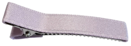 Alligator haarclipje 50x10 mm met stof bekleed; lichtroze