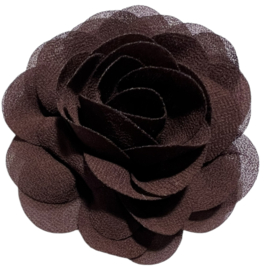 Stoffen bloem 8 cm donkerbruin