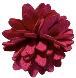 Imitatie leren bloemetje 25mm, fuchsia