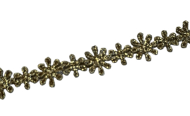 Kanten bloemetjes goud 10-13 mm, per 0,5 meter
