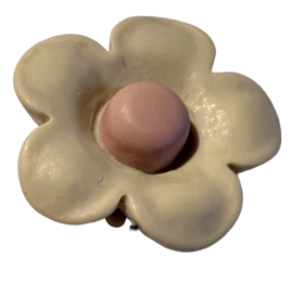 Flatback bloemetje 20 mm beige/oudroze