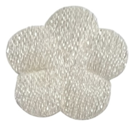 Bloemetje 10mm stof/organza crème
