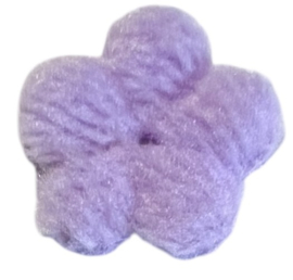 Pluche bloemetje 15mm lila