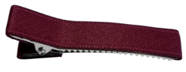 Alligator haarclipje 50x10 mm met stof bekleed; donkerrood
