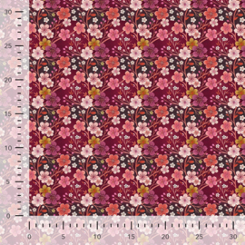 Katoen tricot: Flowerfield Cyclam (Stenzo), per 25 cm