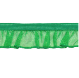 Elastisch roezel kantje groen 16 mm per 0,5 meter