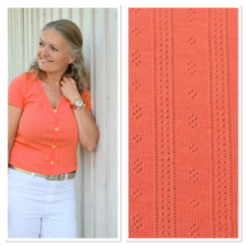 Ajour tricot: Tiana koraal (Swafing), per 25 cm