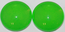 Glas flatback cabochon 12 mm heldergroen per 2 stuks