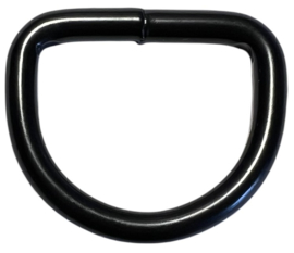 Metalen D-ring 25 mm zwart, per stuk