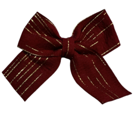 Strik 70x55mm rood met gouden streepje