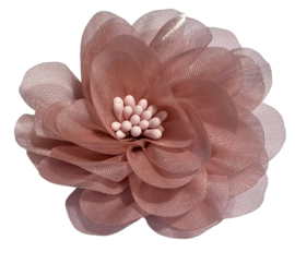 Stoffen shiny voile bloem 6 cm zalm