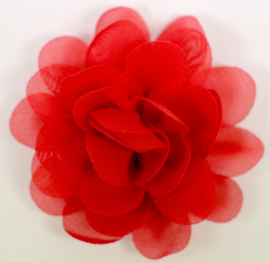 Stoffen bloem 5 cm rood