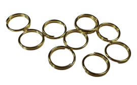Dubbel rings 8 mm /open jump rings goud, per 10 stuks