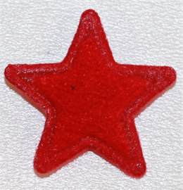 Applicatie ster vilt mini 15mm rood, per 5
