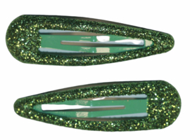 Klik klak haarspeldje glitter groen 5cm, per stuk